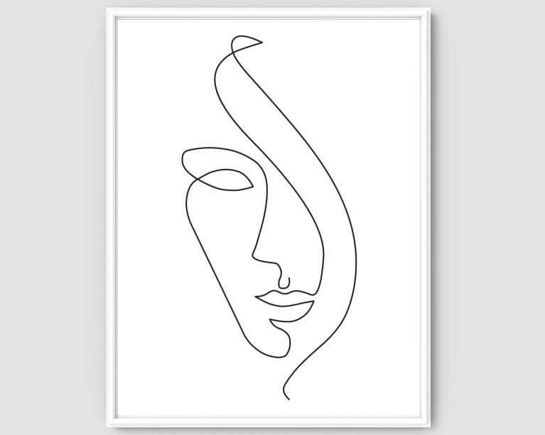 Face Line Drawing No.532 Poster 