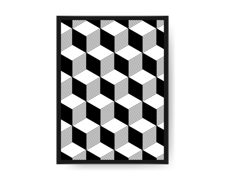 Cubed AOP Abstract Mono Poster