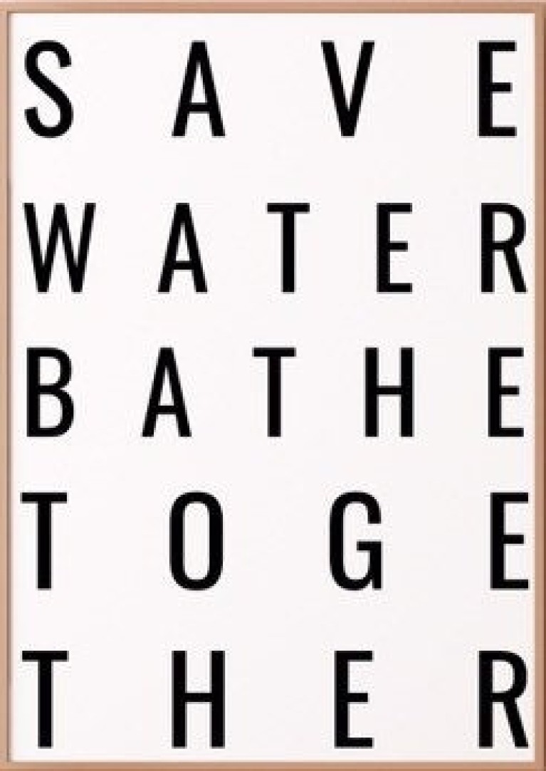 Save Water Bathe Together Poster