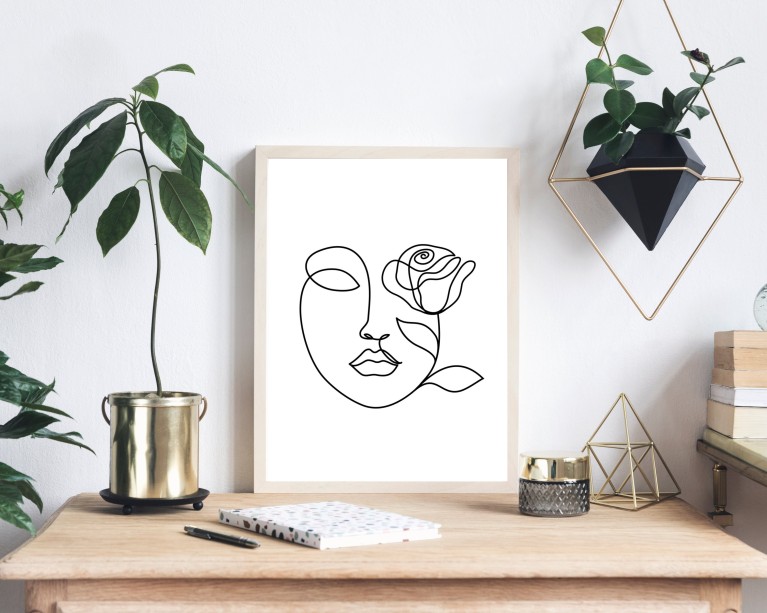 English Rose Illustration Poster 