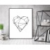 Geometric Love Hear Poster