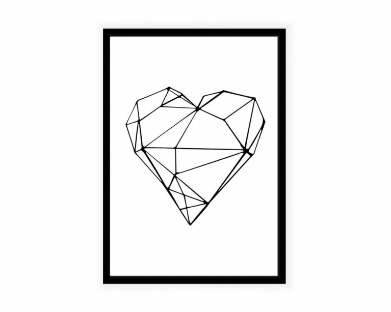 Geometric Love Hear Poster