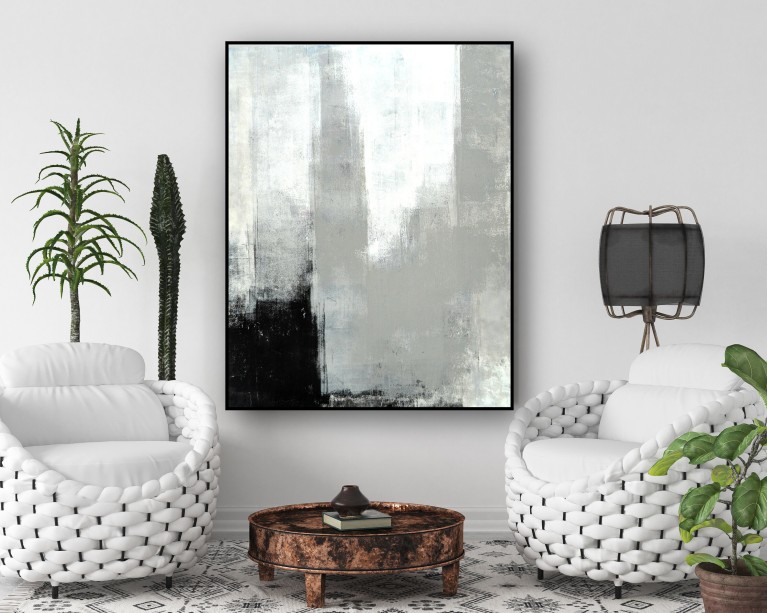 Tonal Mono Abstract Poster 