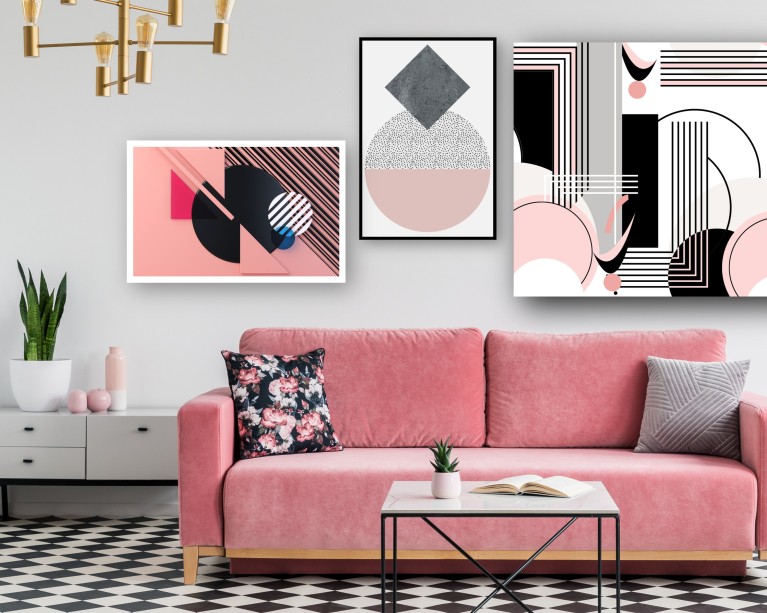 Abstract Pink Canvas Art