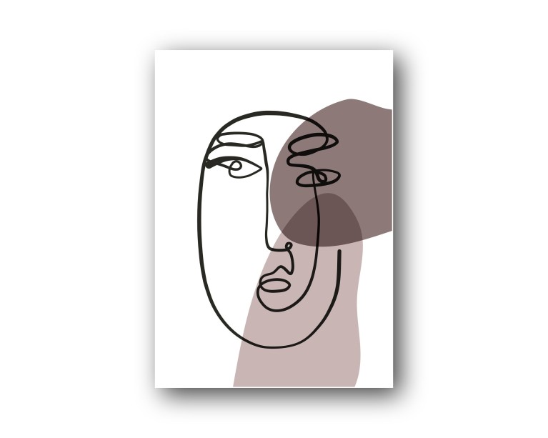 Pink Abstract Face Canvas Art