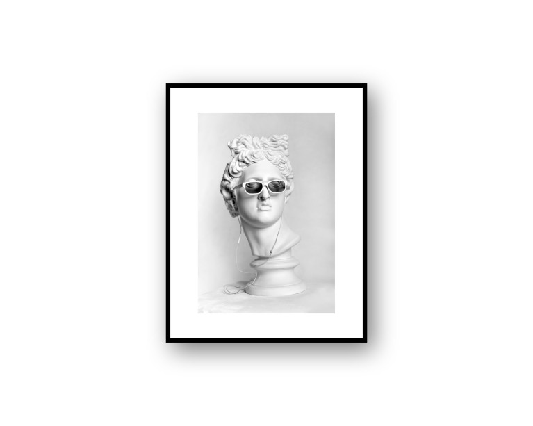 Funky Head Statue Poster 