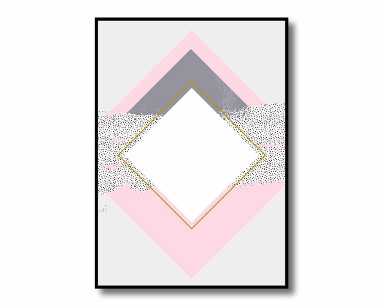 Pink Square Abstract Poster