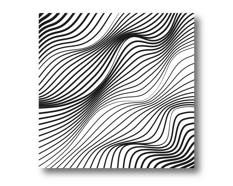 Mono Stripe Wave Poster