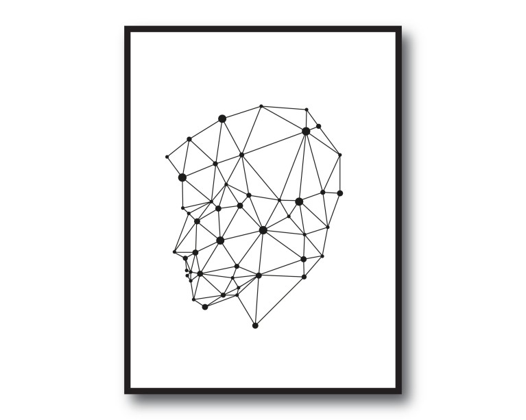 Geometric Mono Head Poster