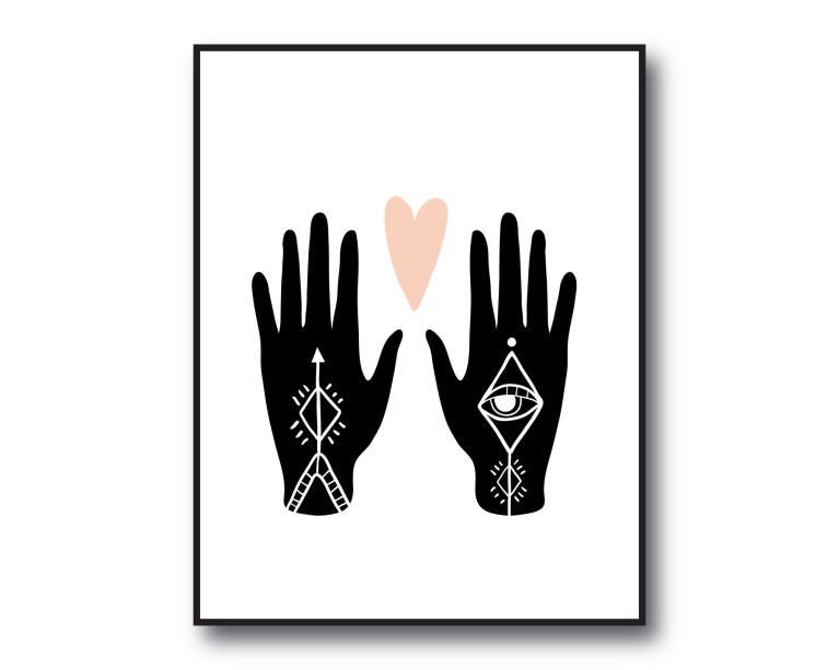 Aztect Palm Hands Poster 
