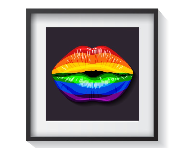 Pride Rainbow Lips Poster 