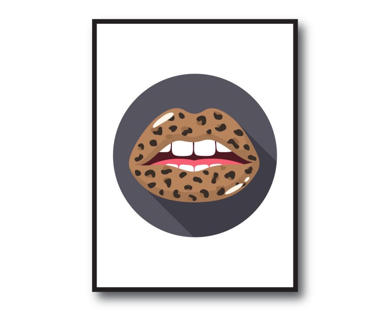 Leopard Lips Poster