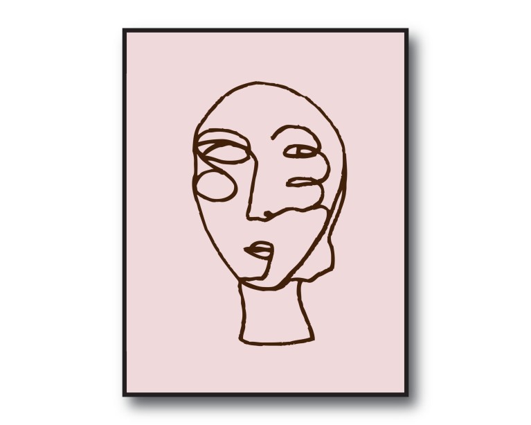 Face Line Drawing No.583 Poster 