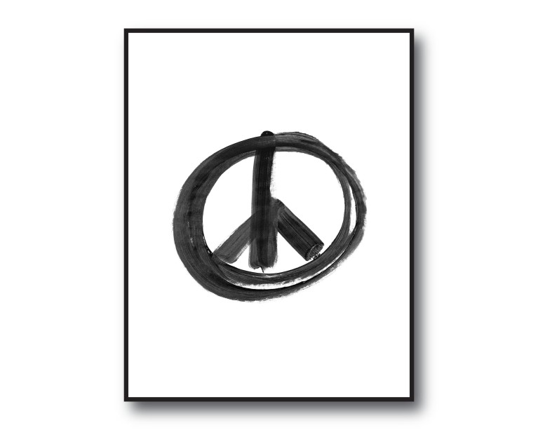 Brush Stroke Peace Sign Poster