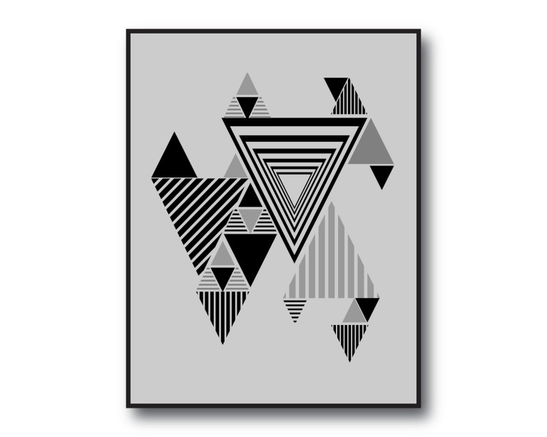 Geometric Tirangle No.494 Poster