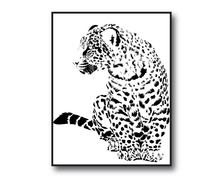 Sitting Leopard Poster