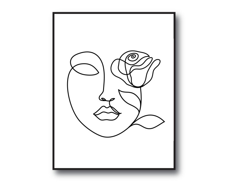 English Rose Illustration Poster 