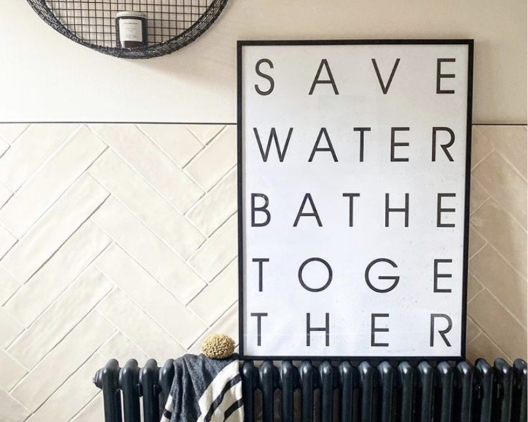 Save Water Bathe Together Poster