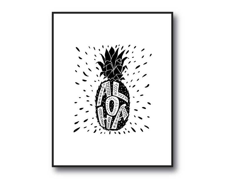 Pineapple Aloha Poster 