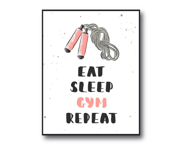 Eat Sleep Gym Repeat Poster 