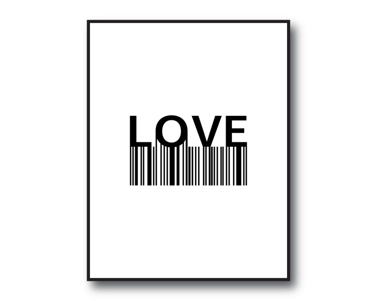 Love Barcode Quote Poster 