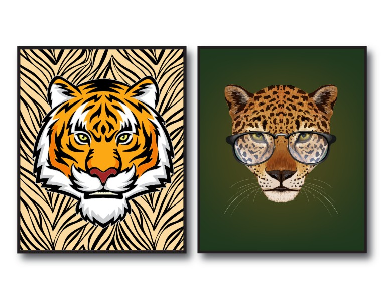 X2 Tiger/Leopard Canvas Set