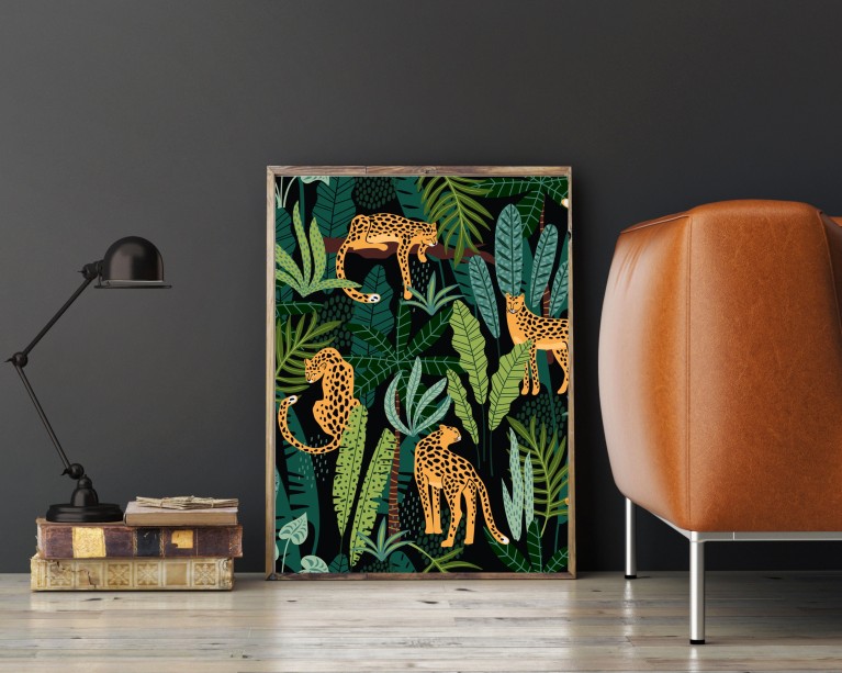 Tropical Leopard Poster