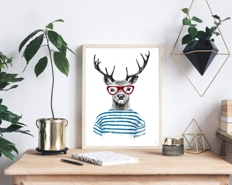 Anthropomorphic Deer Poster 