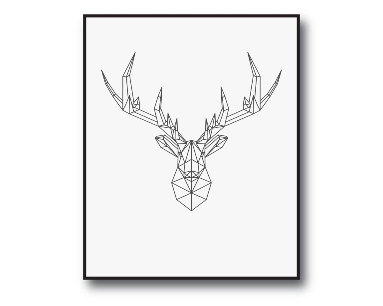 Geometric Stag Head Poster 