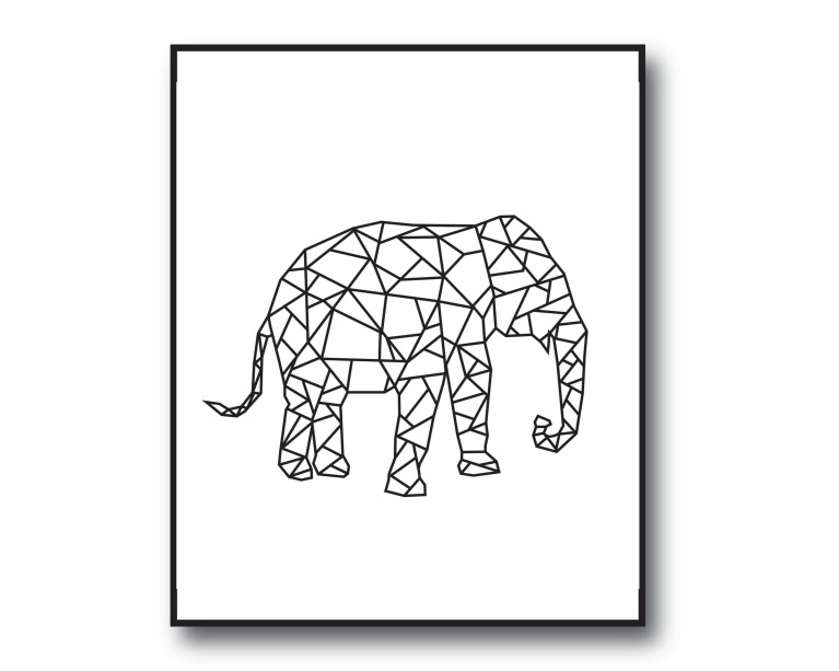 Geometric Elephant Poster