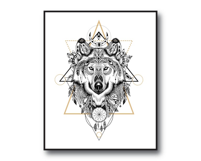 Majestic Mono Wolf Poster 