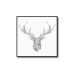 Mono Stag Head Poster 