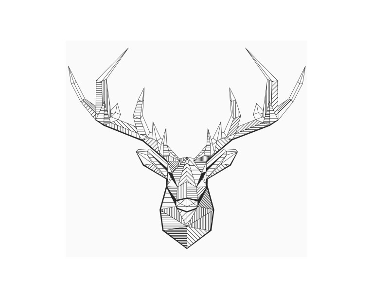 Mono Stag Head Poster 