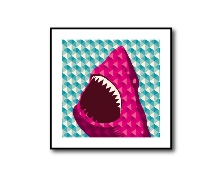 Pop Art Geo Shark Poster 