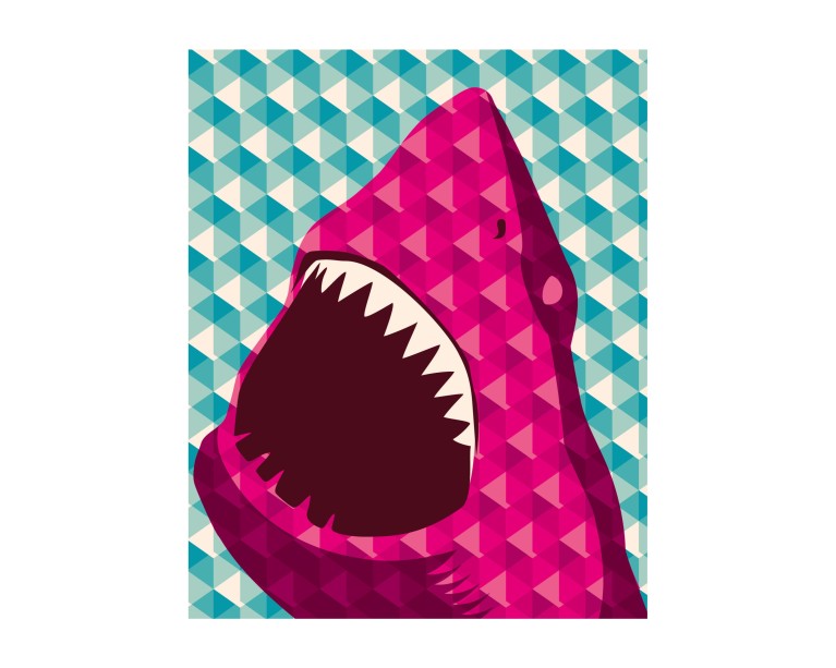 Pop Art Geo Shark Poster 