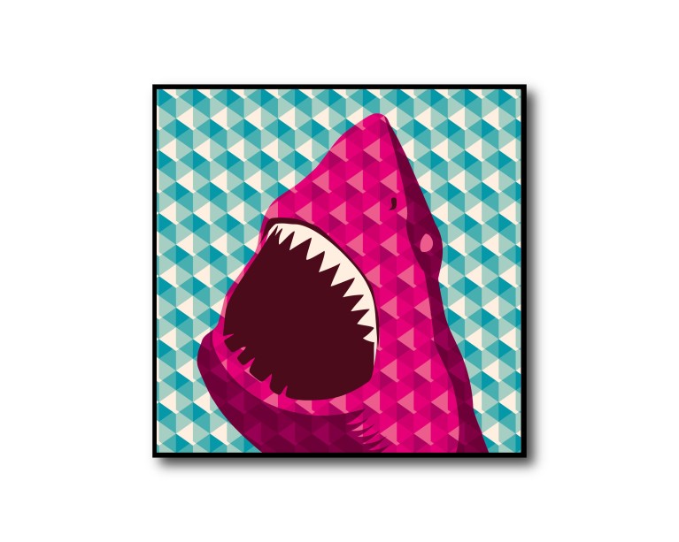 Pop Art Geo Shark Poster 