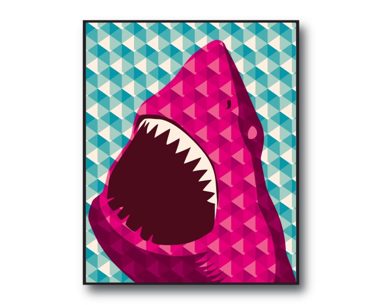 Pop Art Geo Shark Poster 