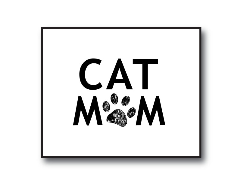 Cat Mum Paw Poster