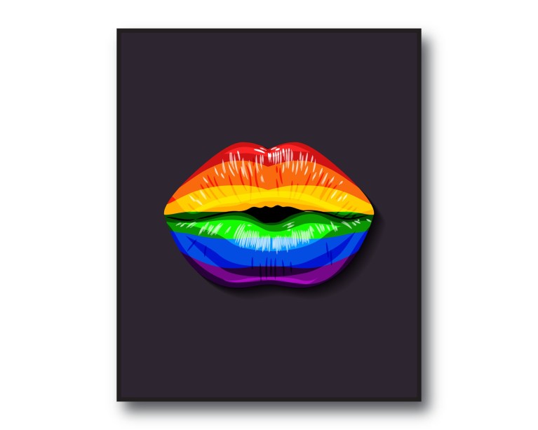 Rainbow Lips Poster