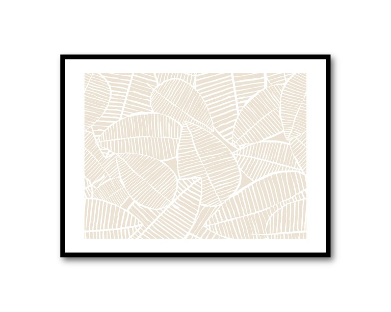 Beige Leaf Poster 