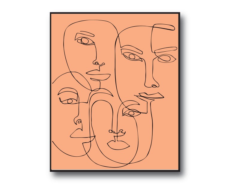 Face Line Drawing No.510 Poster 