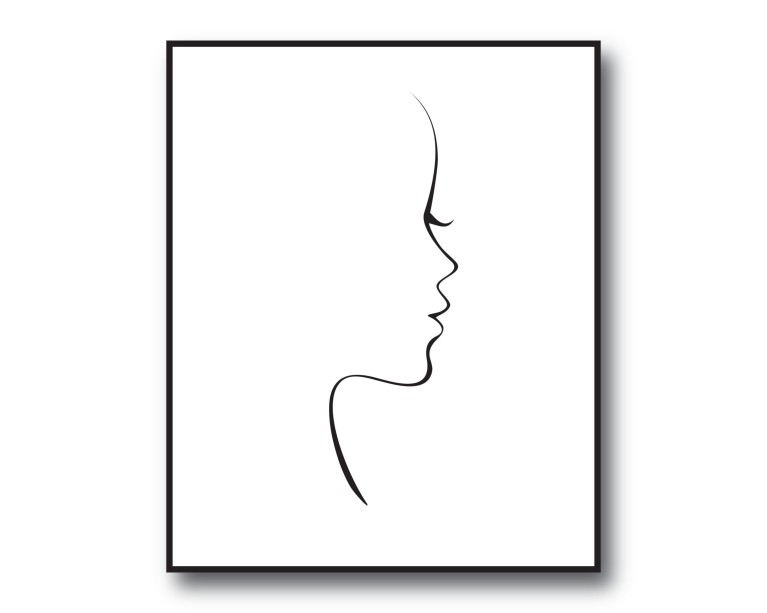 Face Line Drawing No.506 Poster 