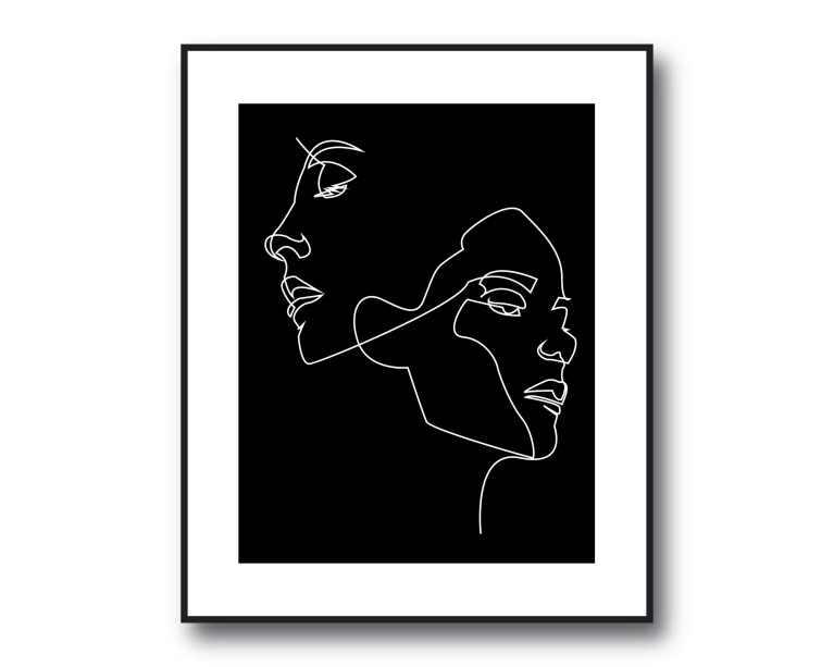 Face Line Drawing No.503 Poster 