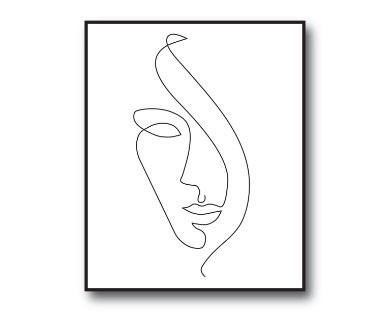  Face Line Drawing Poster