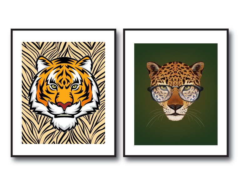 X2 Tiger/Leopard Canvas Set