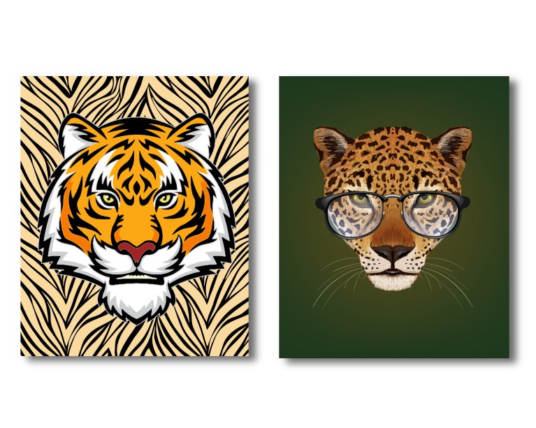 X2 Tiger/Leopard Canvas