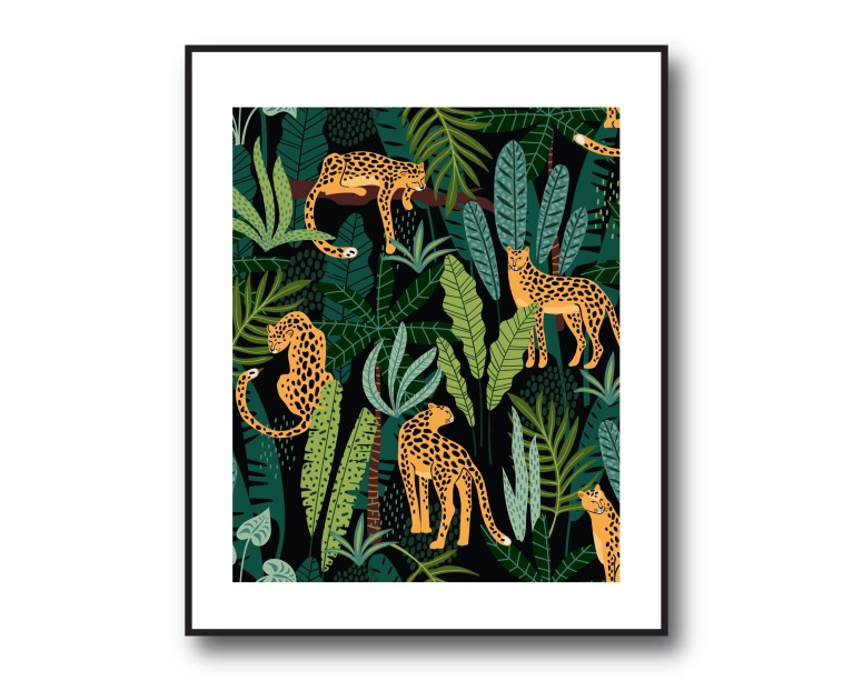 Tropical Leopard Poster