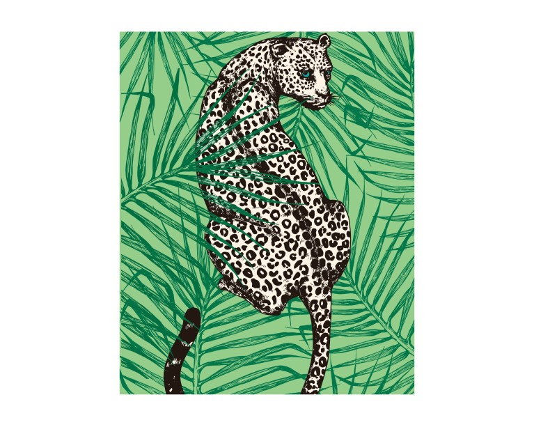 Palm Plant Leopard Poster 