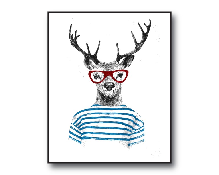 Anthropomorphic Deer Poster 