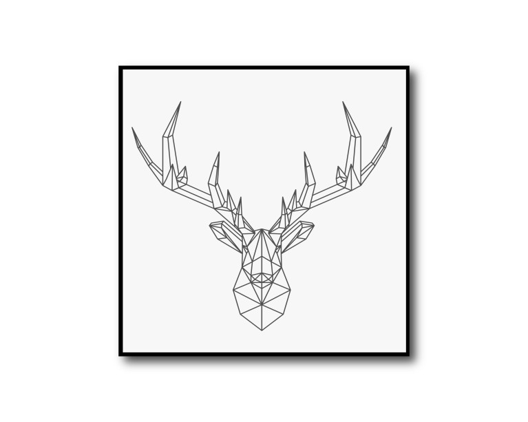 Geometric Stag Head Poster 